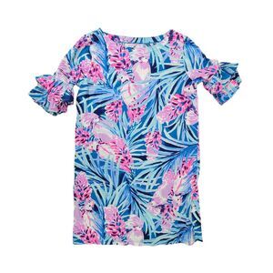 Lilly Pulitzer Mini Lula Dress in Mr Peacock Blue Tweethearts XL size 12-14